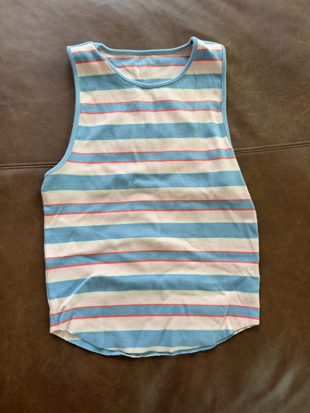 American Eagle Outfitters Blue, White & Pink Striped Tank Top